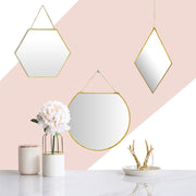 Brass Hexagonal Cosmetic Bathroom Mirror