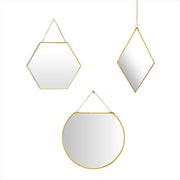 Brass Hexagonal Cosmetic Bathroom Mirror